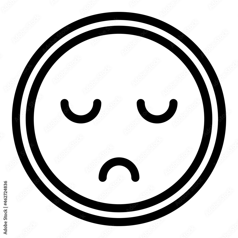 Sad feedback emoji icon outline vector. Happy level. Customer mood Sad feedback emoji icon outline vector. Happy level. Customer mood
