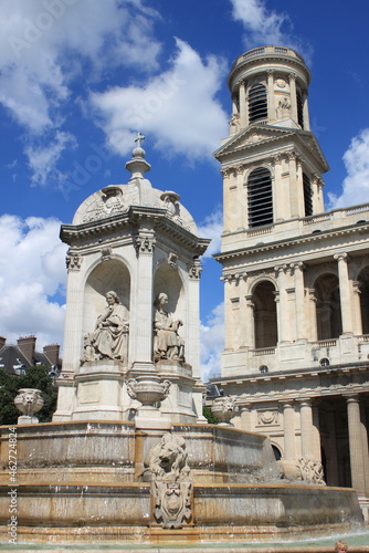 Saint Sulpice fountain in Paris, France