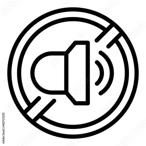 Earplugs silence icon outline vector. Auditory noise. Quiet protection