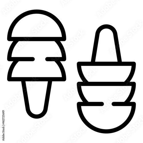 Listen earplugs icon outline vector. Ear quite. Auditory noise