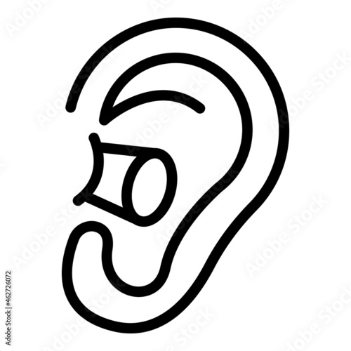 Earplugs protect icon outline vector. Quiet plug. Listen protection