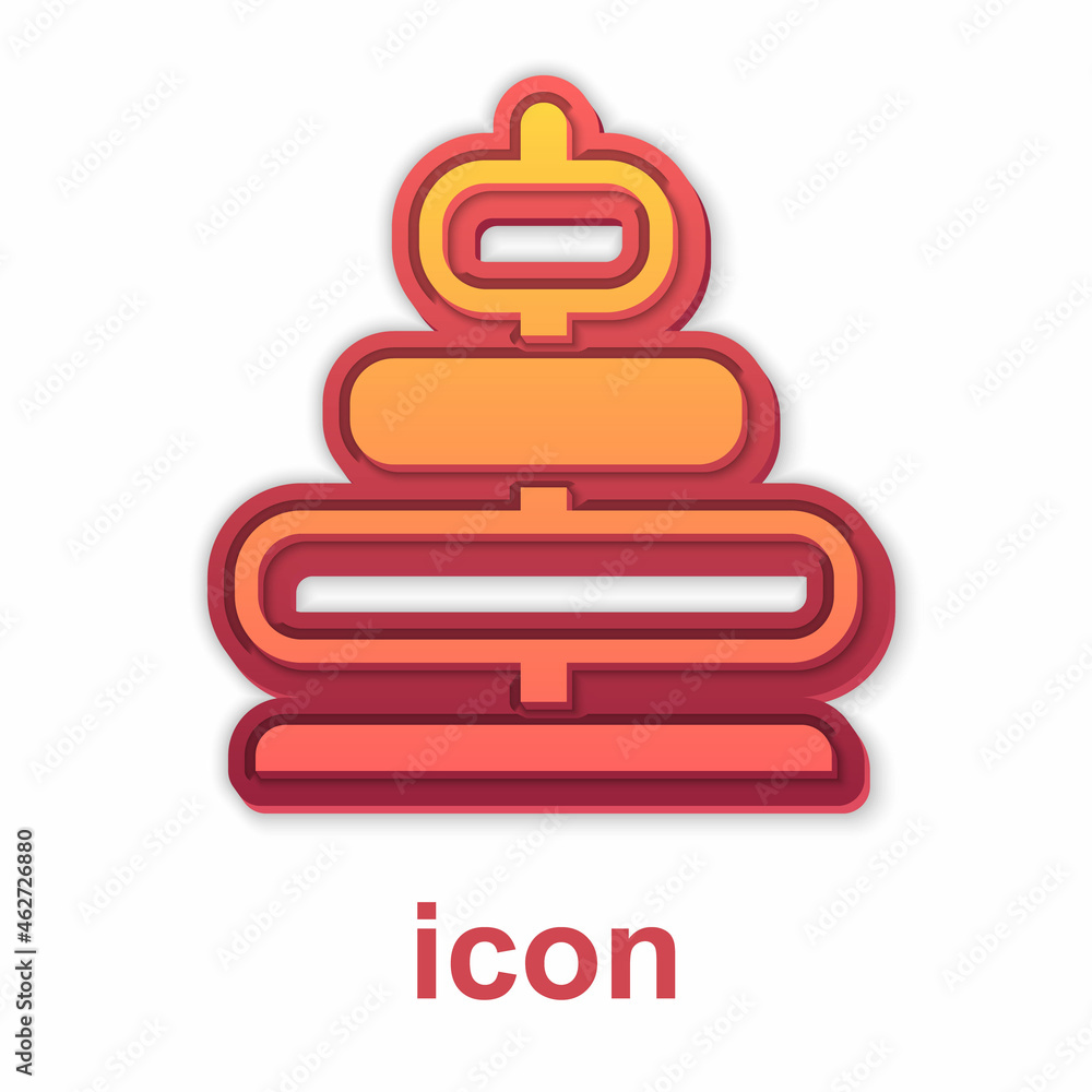 Gold Pyramid toy icon isolated on white background. Vector Gold Pyramid toy icon isolated on white background. Vector