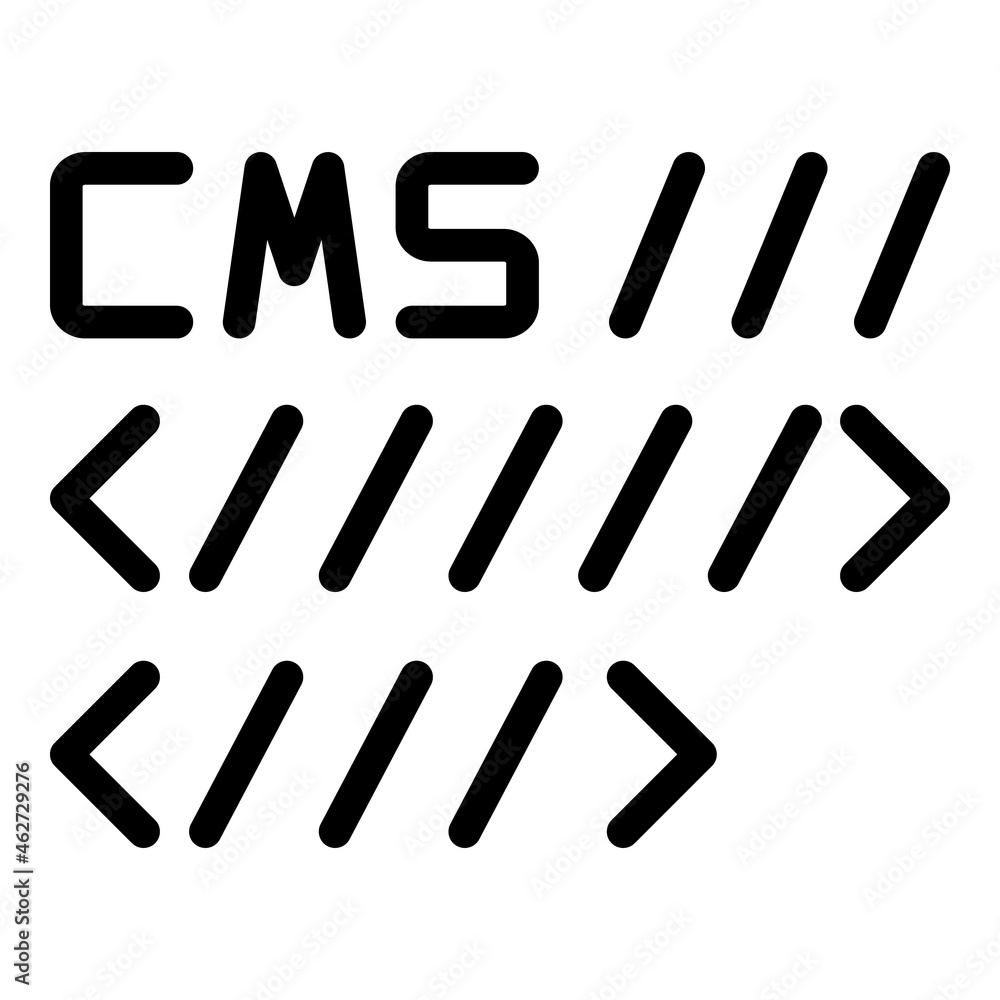Cms code icon outline vector. System tool. Page software Cms code icon outline vector. System tool. Page software