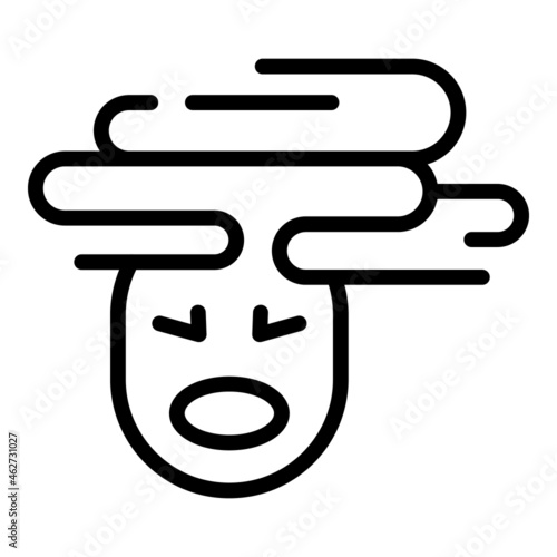 Depressed fear icon outline vector. Panic attack. Mental stress