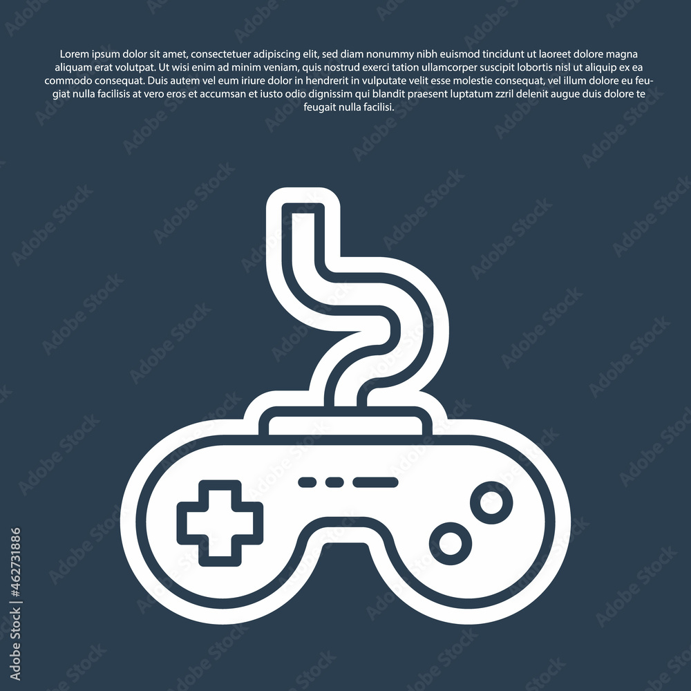 Blue line Gamepad icon isolated on blue background. Game controller. Vector Blue line Gamepad icon isolated on blue background. Game controller. Vector
