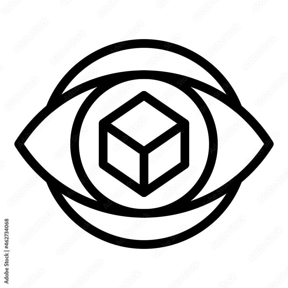 Camera angle icon outline vector. Virtual tour. 3d view