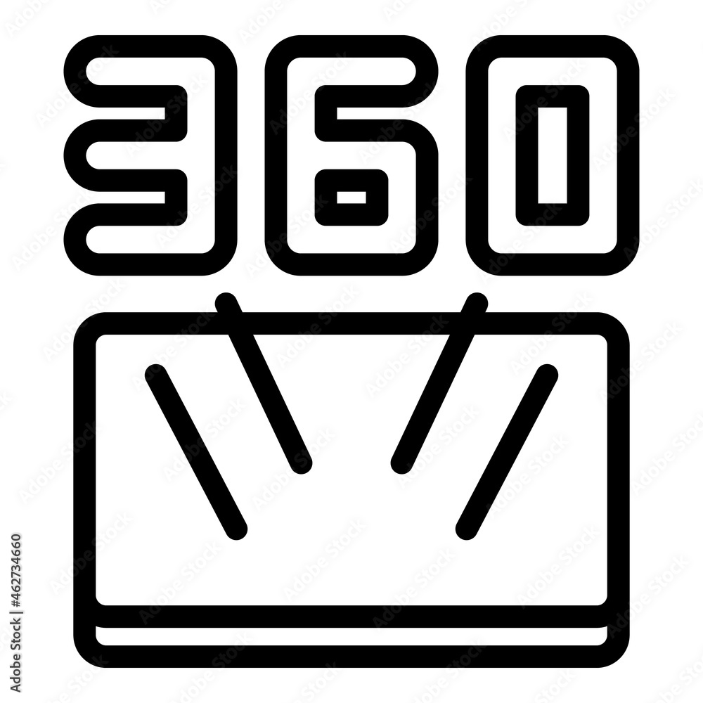 Tv vr icon outline vector. Camera 3d tour. View degree Tv vr icon outline vector. Camera 3d tour. View degree