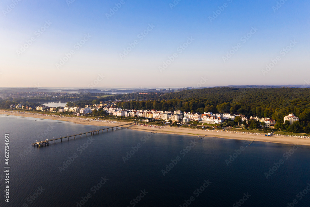 Germany, Mecklenburg West Pomerania, Baltic Sea coast, Usedom Island, Bansin, Aerial view of tourist resort on coast Germany, Mecklenburg West Pomerania, Baltic Sea coast, Usedom Island, Bansin, Aerial view of tourist resort on coast