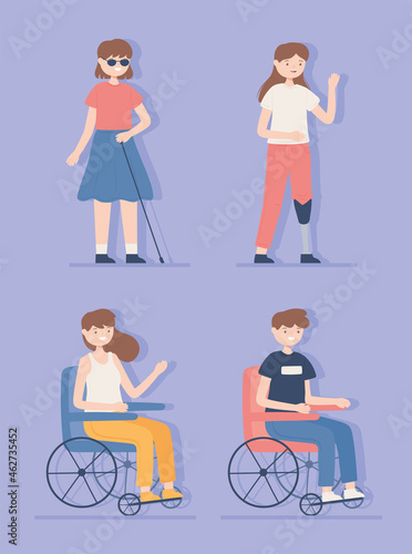 disabled group people