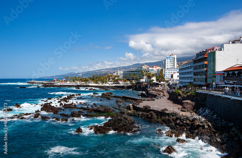 Spain, Canary Islands, Puerto de la Cruz,ÔøΩPlaya San Telmo in summer photo