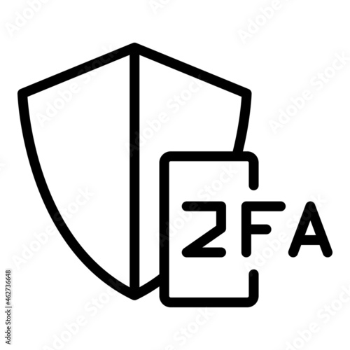 2fa shield icon outline vector. Code login. Internet mobile