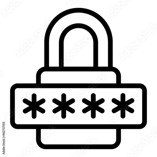 Padlock secure icon outline vector. Screen phone. Factor verification