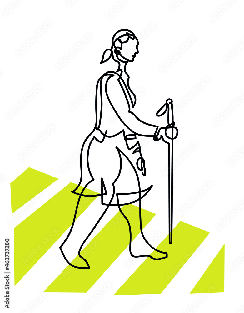 One line drawing of World White Cane Day.
One continuous line drawing of World blind Day and World cane safety Day concept. One line drawing of World White Cane Day.
One continuous line drawing of World blind Day and World cane safety Day concept.