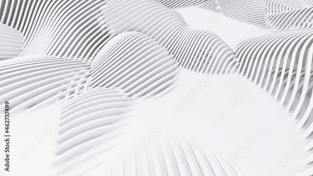 Abstract Curved Shapes. White Circular Background. Abstract Curved Shapes. White Circular Background.