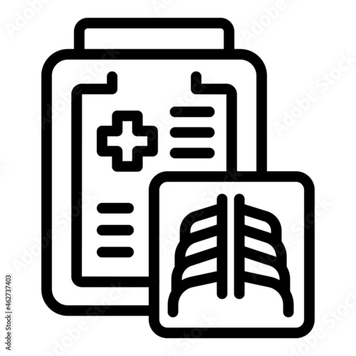 Medical xray icon outline vector. Chest bone. Radiology machine