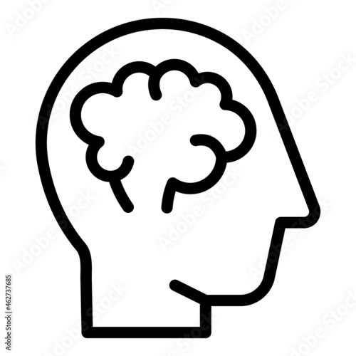 Mri brain icon outline vector. Medical xray. Health head