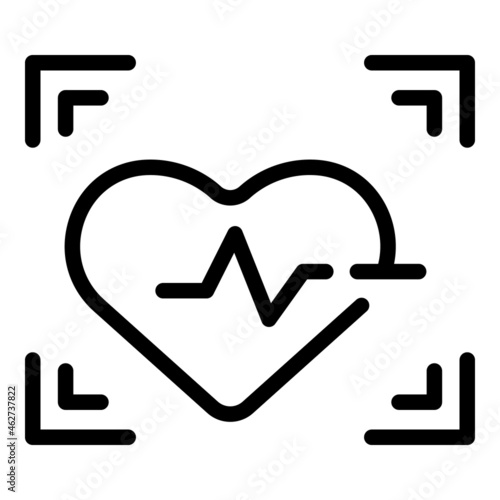 Heart rate icon outline vector. Beat pulse. Cardiac life