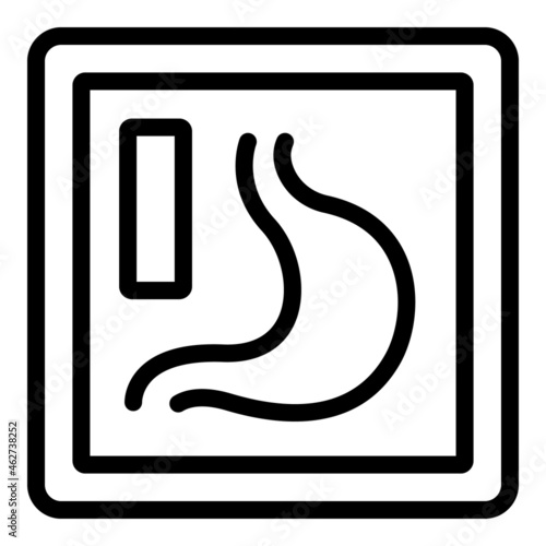 Stomach examination icon outline vector. Xray machine. Health chest