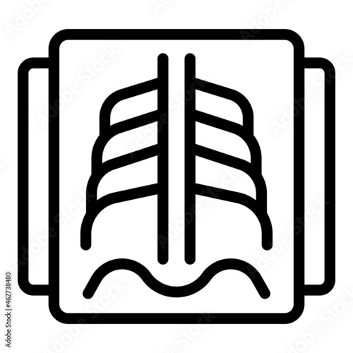 Chest examination icon outline vector. Xray care. Medical machine