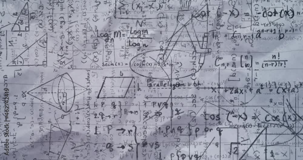 Animation of mathematics formulas on grey background Animation of mathematics formulas on grey background