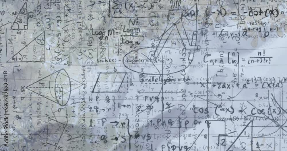 Animation of mathematics formulas on grey background Animation of mathematics formulas on grey background