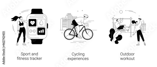 Active lifestyle abstract concept vector illustrations.