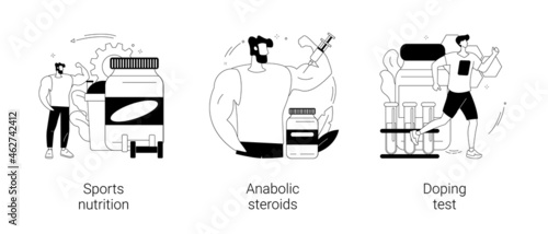 Sport drugs abstract concept vector illustrations.