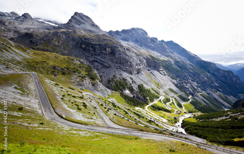 WInding road, Stelvio Pass, Trentino-Alto Adige, Italy photo