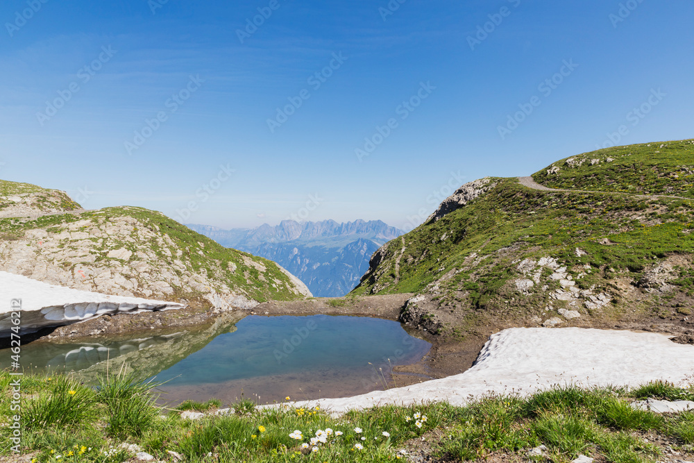 Switzerland, St Gallen Canton, Glarus Alps and Lake Walensee Switzerland, St Gallen Canton, Glarus Alps and Lake Walensee