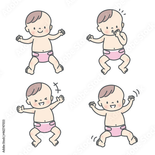 かわいい赤ちゃんのイラスト素材セット