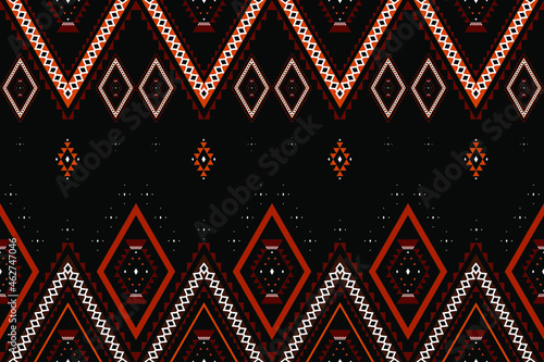 Geometric ethnic oriental seamless pattern traditional Design for background,carpet,wallpaper.clothing,wrapping,Batik fabric,Vector illustration.embroidery style - Sadu, sadou, sadow or sado