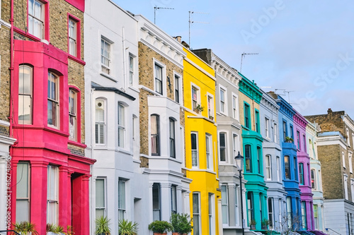 UK, England, London, Row of colorful houses in Notting Hill photo