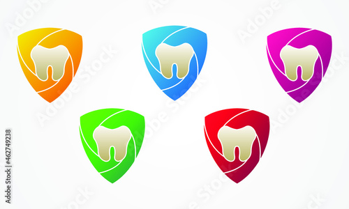 Illustration vector graphic of shield and dentist with color version.
good for dentistry.