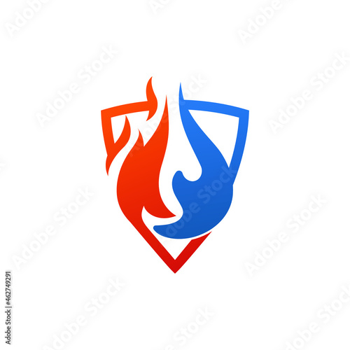 
Illustration vector graphic of water fire and shield.