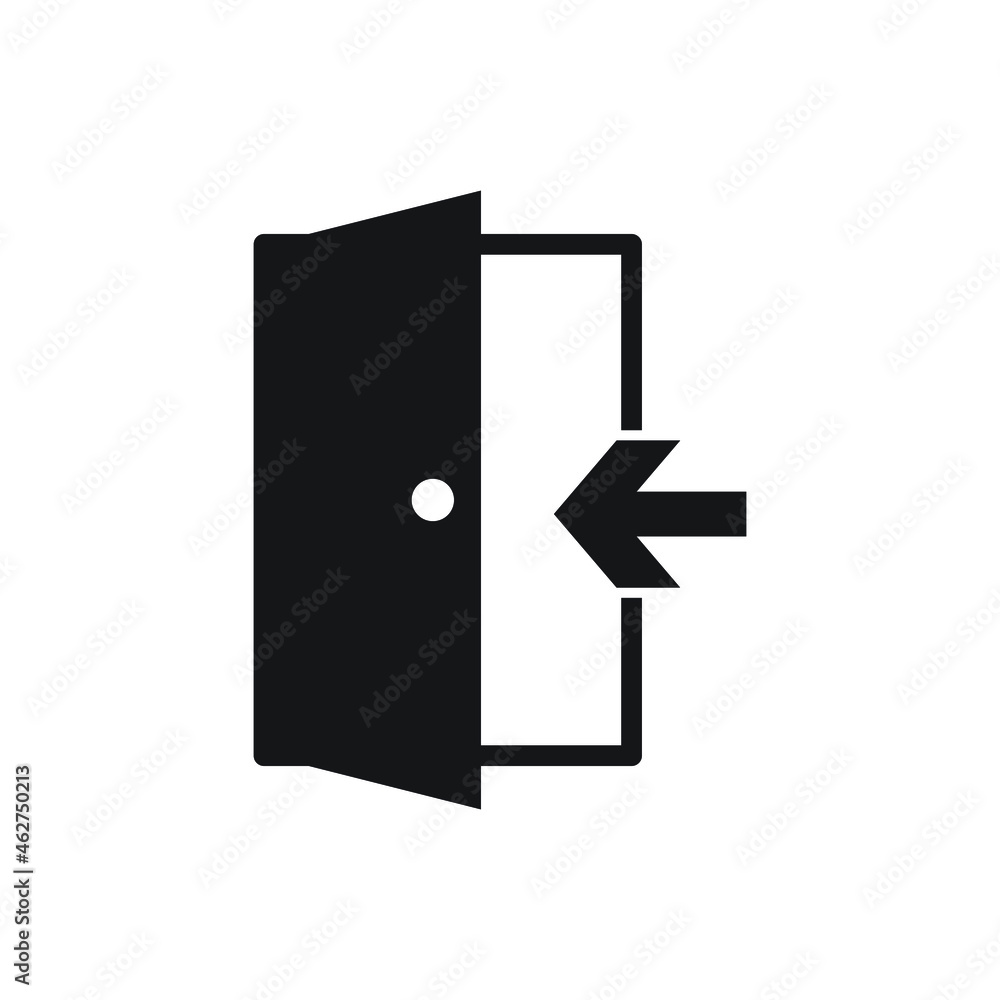 Door arrow icon design isolated on white background Door arrow icon design isolated on white background