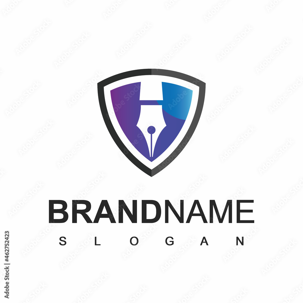 Pen Logo Design Template, Education, Journalism And Law Company Symbol Pen Logo Design Template, Education, Journalism And Law Company Symbol