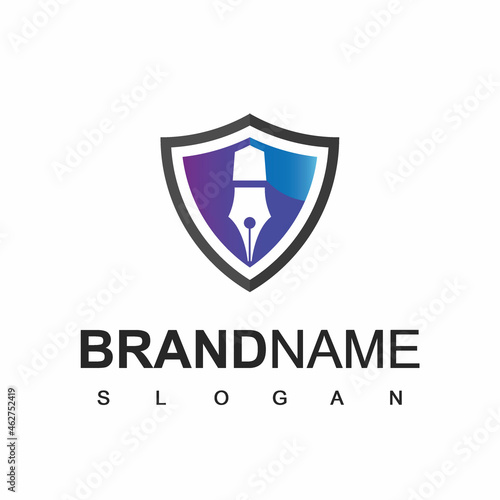 Free Download Pen Logo Design Template, Education, Journalism And Law Company Symbol - GFXLoad