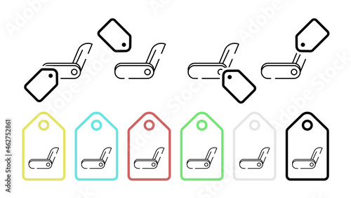 Jackknife vector icon in tag set illustration for ui and ux, website or mobile application