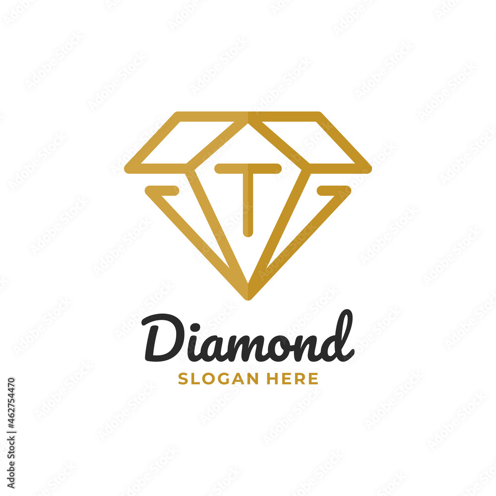 Fototapeta premium Letter T Diamond Logo Template Design