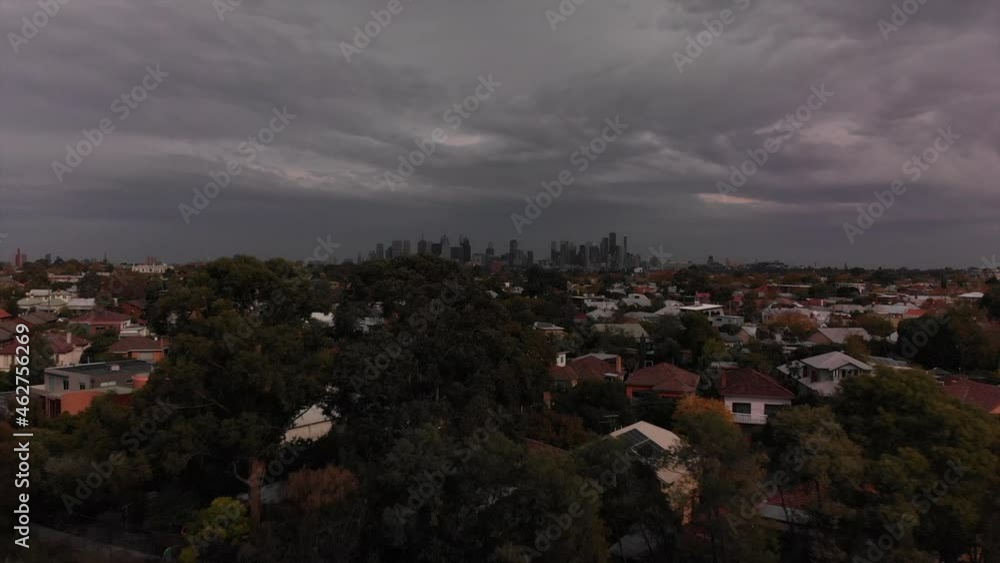 AERIAL Fly Toward Melbourne City Skyline AERIAL Fly Toward Melbourne City Skyline