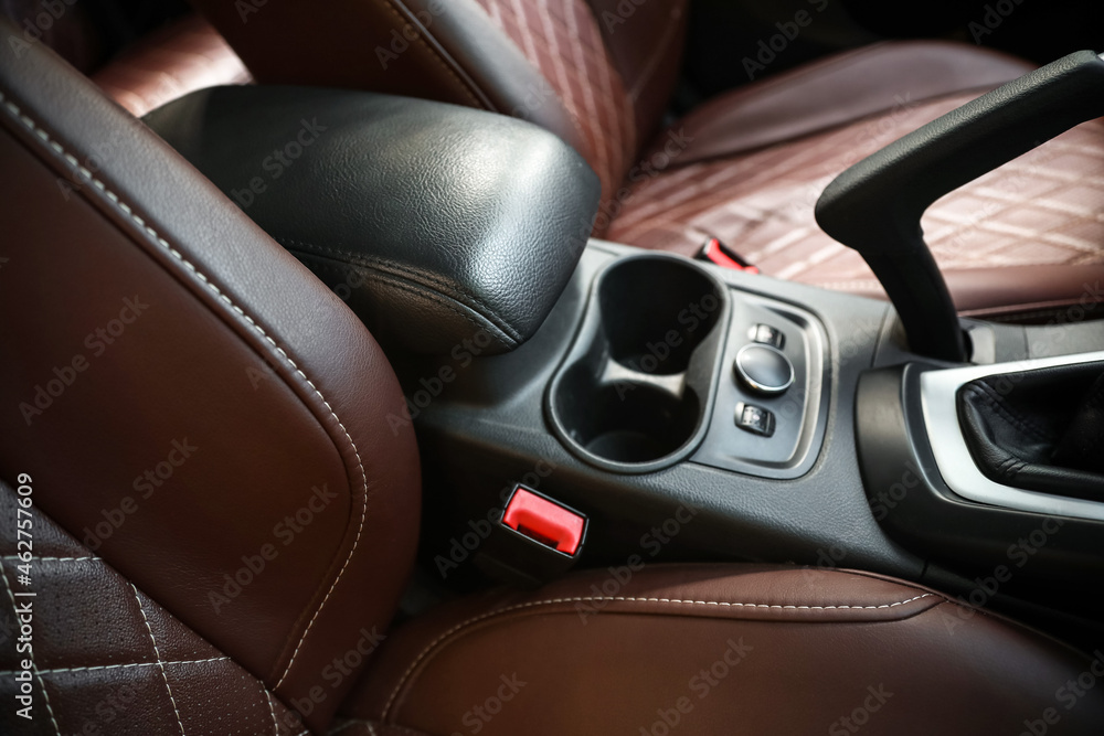 Front leather seats in modern car Front leather seats in modern car