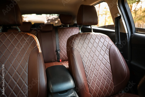 Front leather seats in modern car © Pixel-Shot
