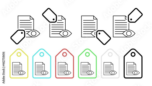 Editorial, proof reading vector icon in tag set illustration for ui and ux, website or mobile application photo