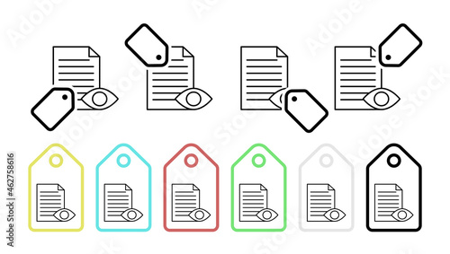 Editorial, proof reading vector icon in tag set illustration for ui and ux, website or mobile application