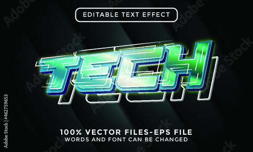 tecno . editable text effect premium vectors