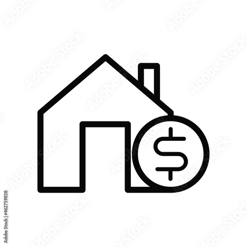 icon of building with dollar currency vector flat design