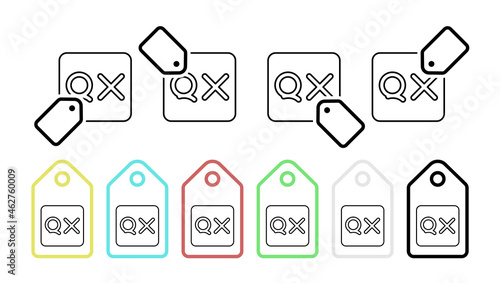 Editorial, quark vector icon in tag set illustration for ui and ux, website or mobile application