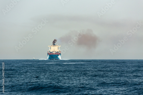 Spain, Andalusia, air pollution by cargo ship