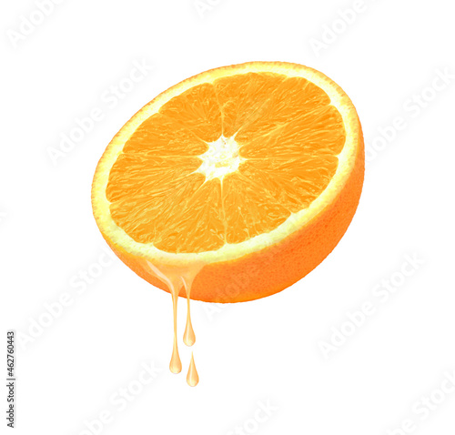Orange juice dripping