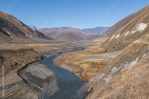 Georgia, Greater Caucasus, Truso Gorge with Terek River photo